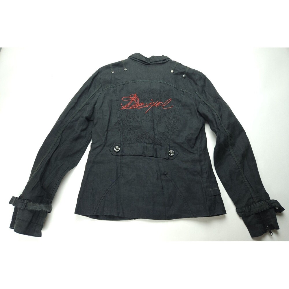 Desigual Y2K Embroidered Back Art jacket Womens Western Size 40 Medium 02e2915